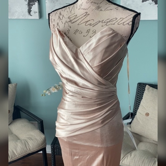 Portia & Scarlett champagne mermaid gown sz 4 - Picture 2 of 3